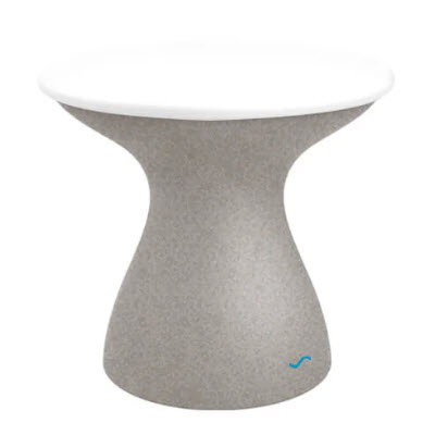 Ledge Lounger Autograph Standard Side Table - White Lid, Sandstone Base